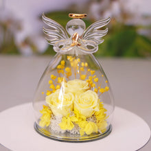 Eternal Flower Gift Box Angel Glass Cover Dried Rose Gift Box For Christmas New Year Valentine's Day Home Decor
