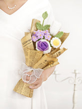 Creative Hand Weaving Knitted Finished Product Wool Flowers Bridal Bouquet