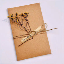 Starry Sky Dried Flower Handwritten Thank You Greeting Card